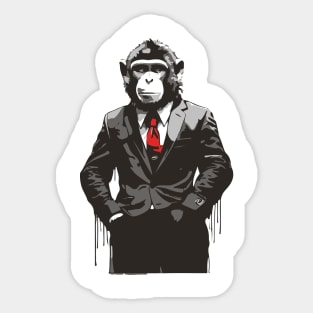 monkey in suit Sticker